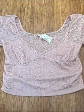 Aeropostale Pink Lace Crop Top